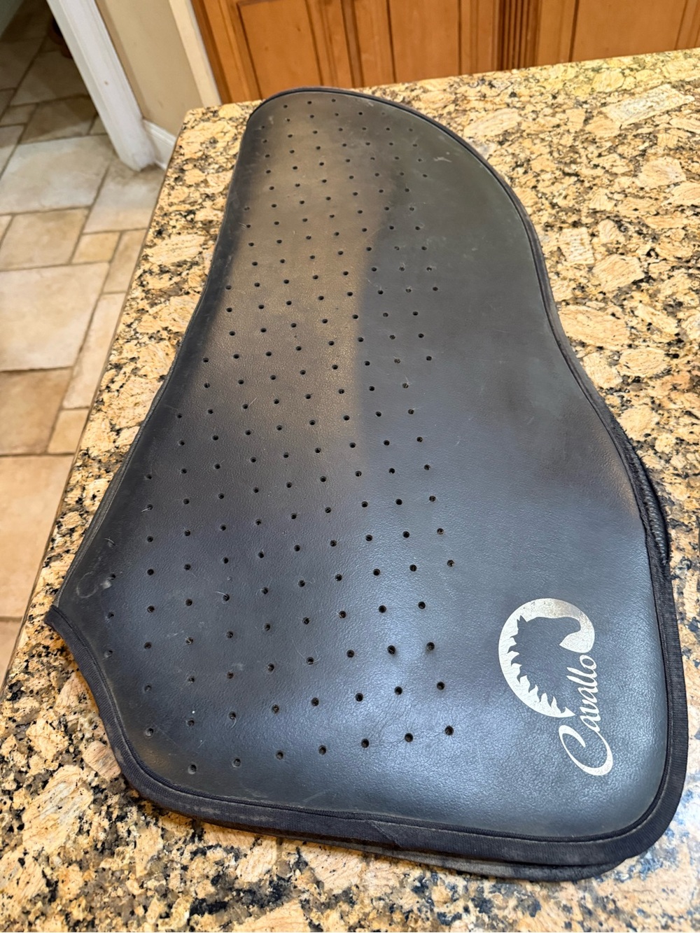 Cavallo Equestrian English Black Perforated Leather Half Pad Horse size